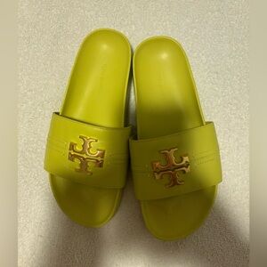 Tory Burch Lime Green Slides